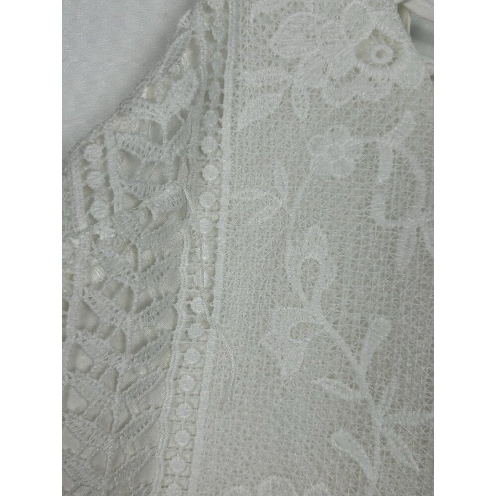 Astr The Label Anthropologie Dress Women S  White Mini Sleeveless Shift Lace Boh - Picture 9 of 13